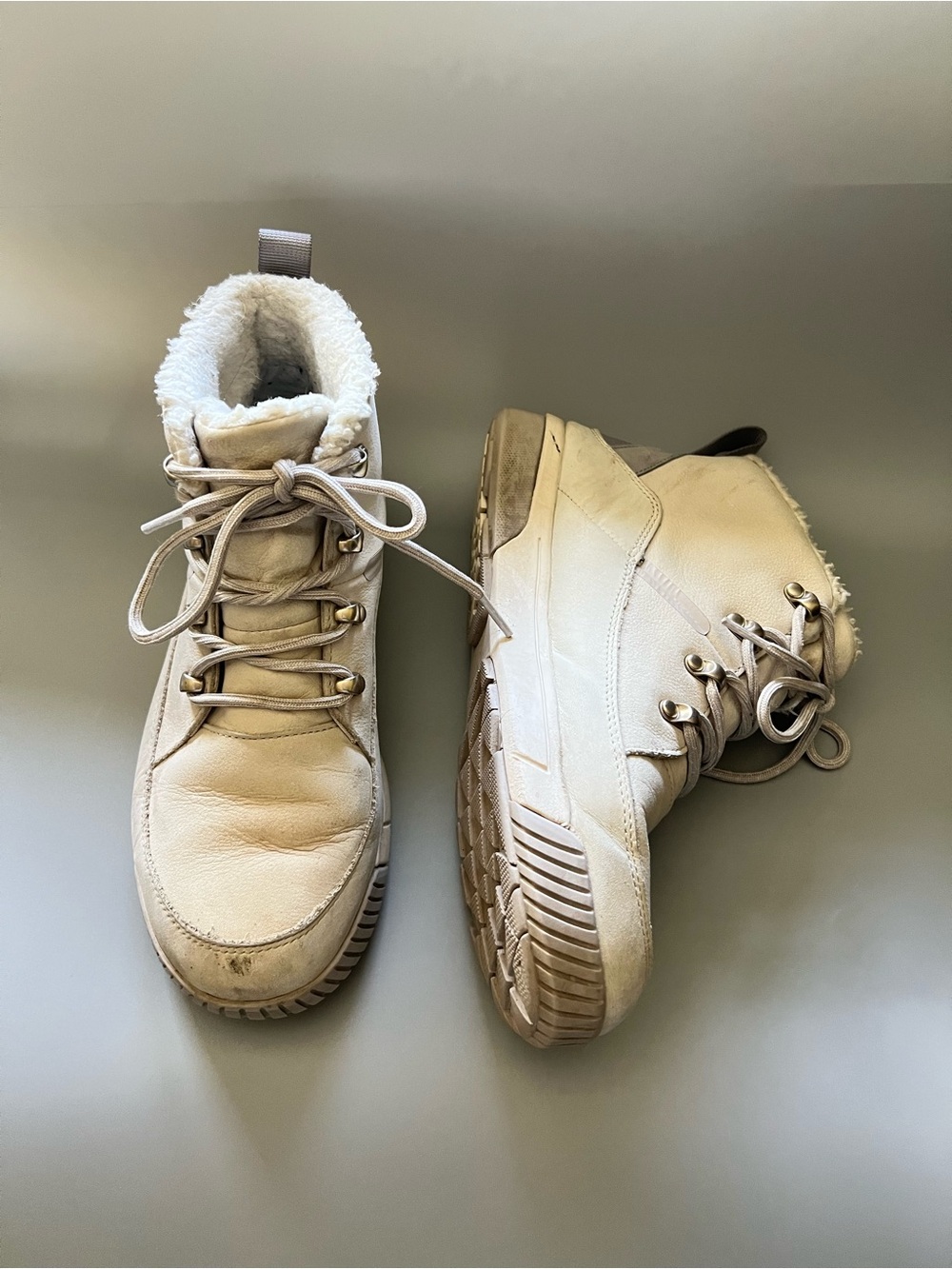 The North Face Snow Boots with Shearling Collar Beige/Tan Winter